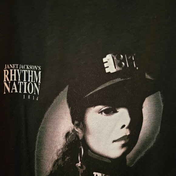 1990 Janet Jackson Rhythm Nation Tour Shirt Unisex Black Shirt SZ XXL - Picture 4 of 7